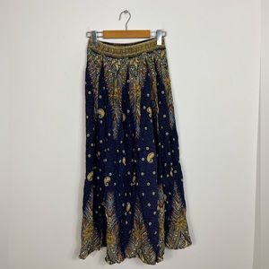 Vintage Bohemian Paisley Print Maxi Skirt Sz S